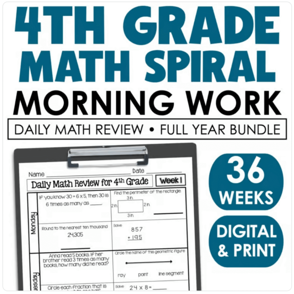 The Daily Spiral Review resources continually revisited important grade-level concepts.