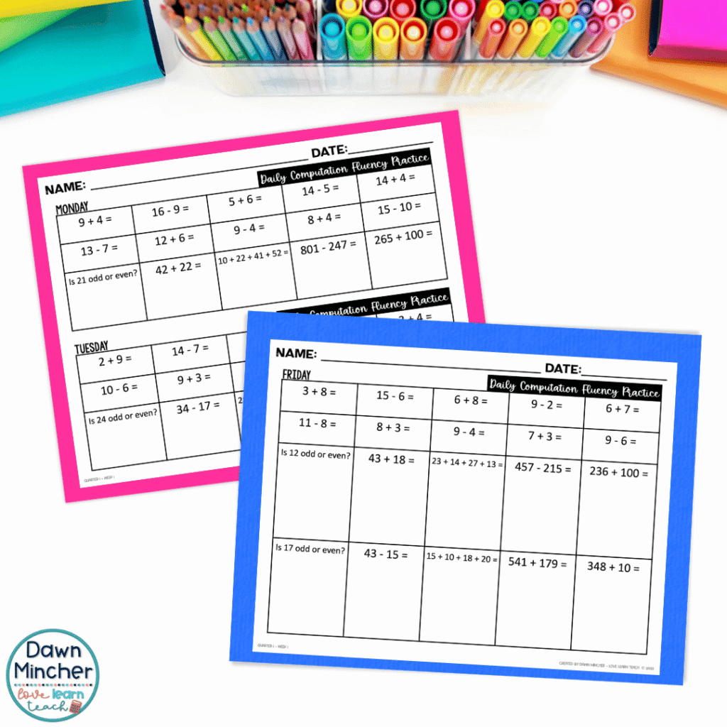 Students can practice everything from place value and computation to geometry, fractions, measurement, and word problems in one short assignment.