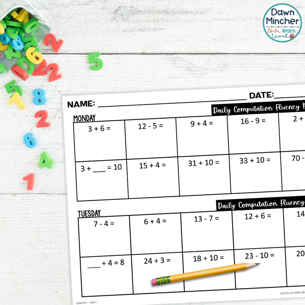 Looking to test out this math routine, too! You're in luck! I am also offering a free sampler of my favorite bell ringer activities, Daily Math Fluency Pages.