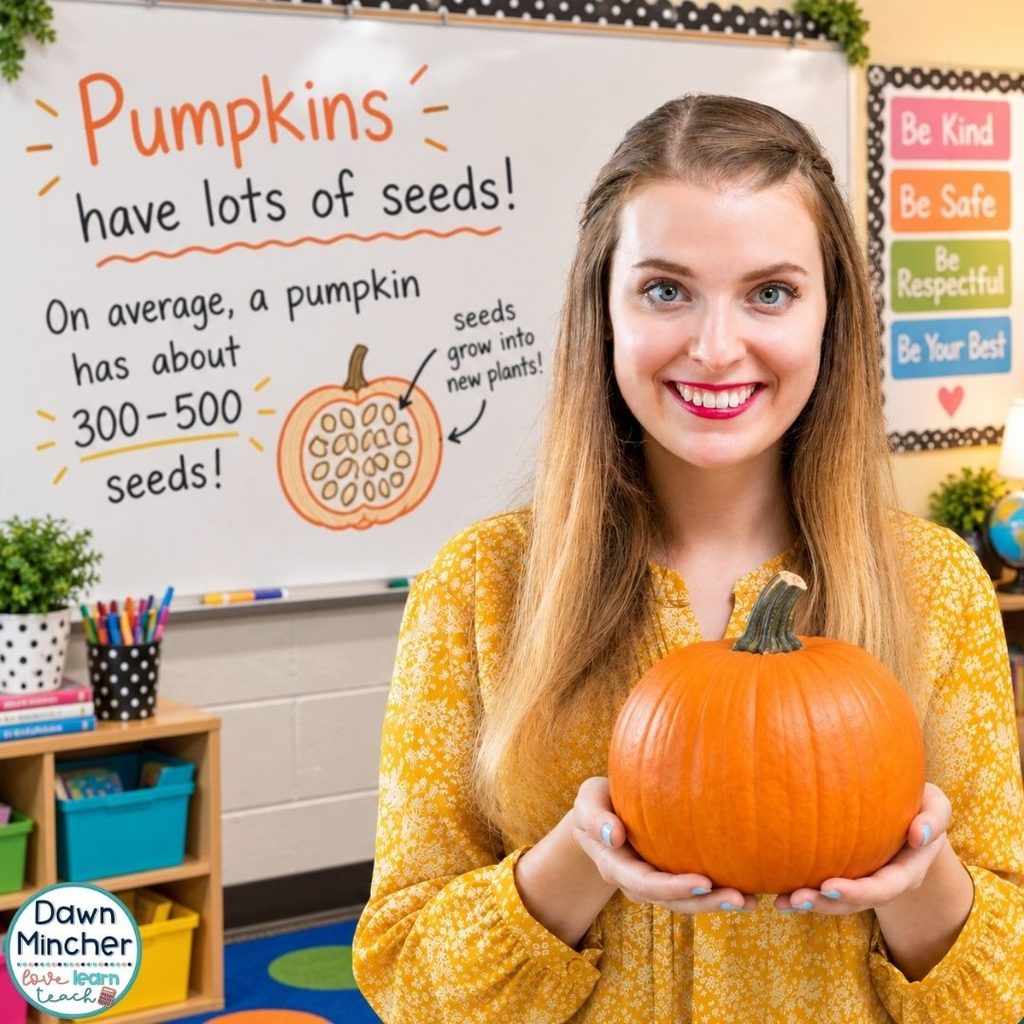 Not every October math activity needs a printable or special resource. A pumpkin can become an easy estimation activity with almost no planning.