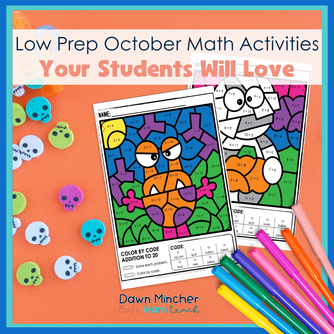 Low Prep October Math Activities Your Students Will Love